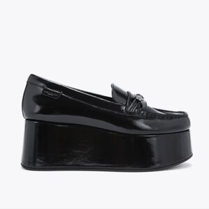 Kurt Geiger Women's Mayfair Loafer Eagle-Embellished Platform Patent